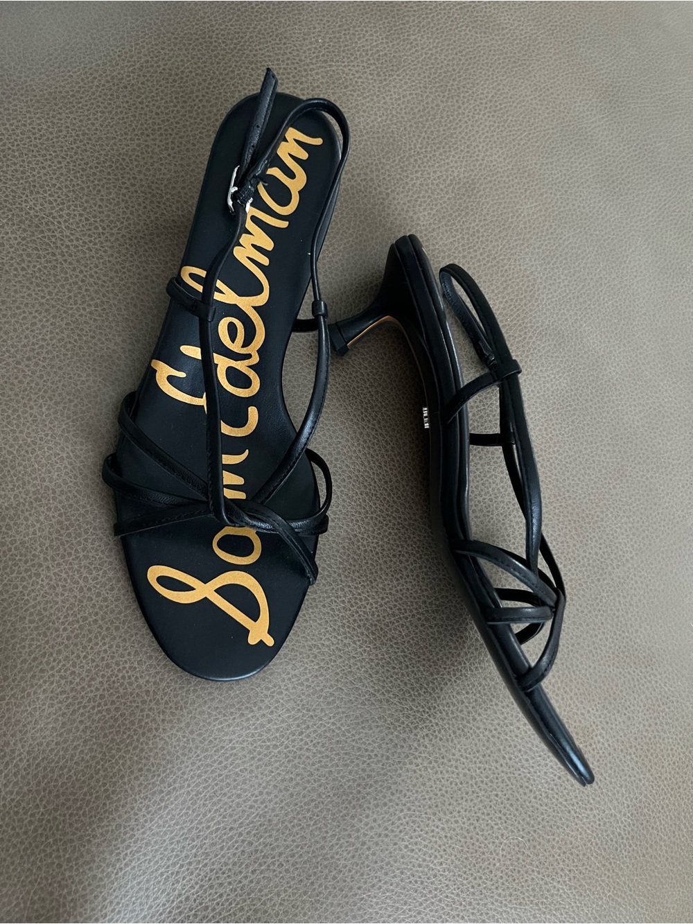 NWOB Sam Edelman - Black Strappy Kitten Heels (Size 7.5)